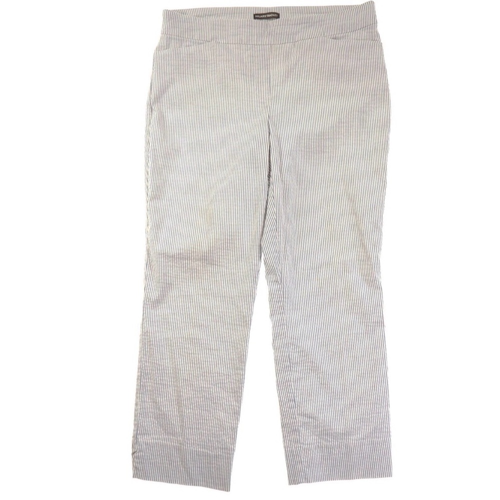 Hilary Radley White & Beige / Tan Striped Capri Pants Womens Size L
